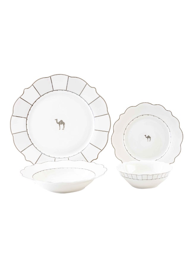 16-Piece High Quality Elegant Design Dinner Set White 30 x 19.5 x 34.5 cm -16 pc